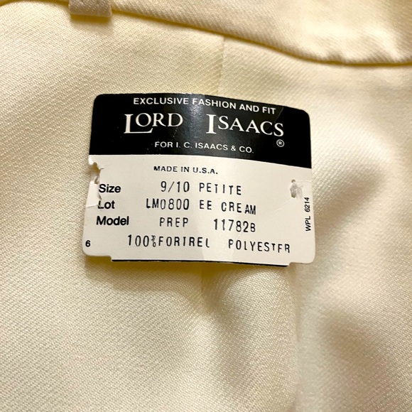 Vintage Ivory Monochromatic High Waisted Pants & Lace Ruffled Blouse Outfit - Picture 6 of 7